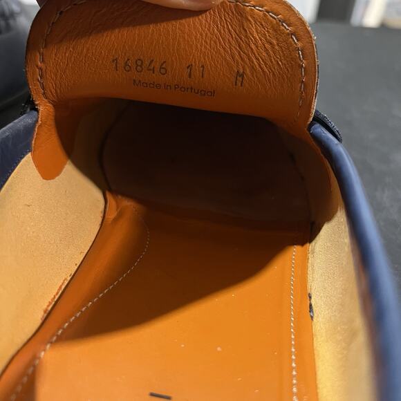 Magnanni Rafa II Loafers Mens 11 M Blue Leather Apron Toe Bit Loafers